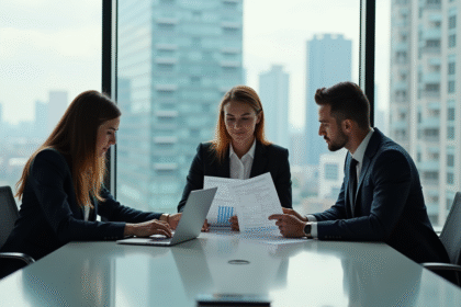 Groupe de professionnels en réunion de travail