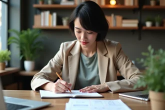 Jeune femme esquissant des idées de produit dans un espace de coworking