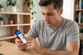Homme consultant les paramètres de batterie de son Google Pixel 8 Pro pour optimiser l'autonomie