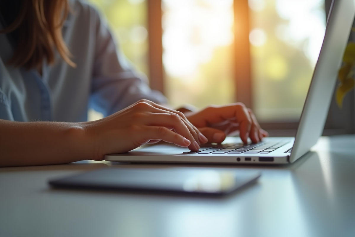 Personne effectuant un paiement en ligne avec un ordinateur portable